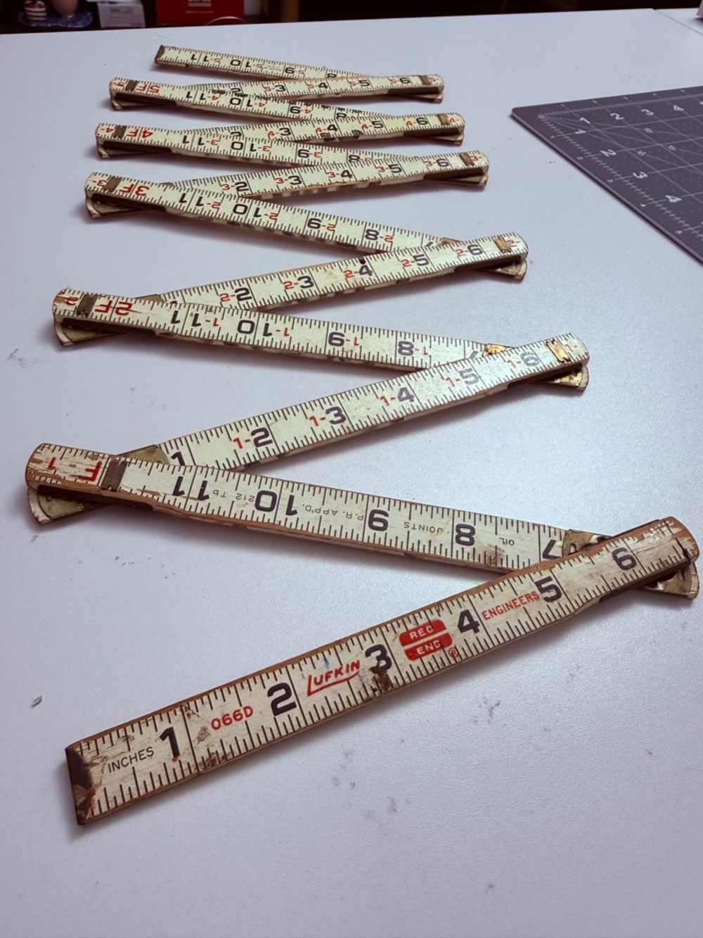 Vintage Folding Wooden Ruler - Lufkin